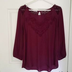 Burgundy top